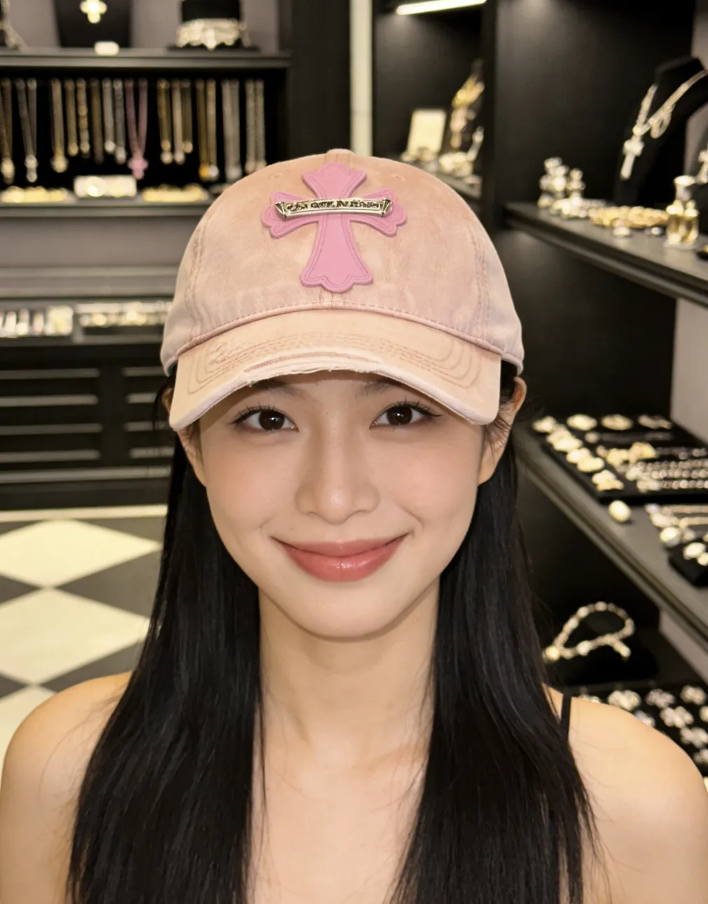 Crow heart denim washed spring and summer hole baseball cap